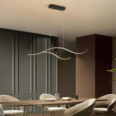 Curved Black Minimalist Dining Room Pendant Light - Clowas